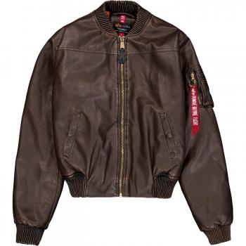 Alpha Industries Damen-MA-1 FL Retro Bomberjacke – Braun, Größe XS – Polyurethan Obermaterial
