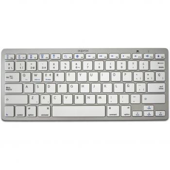 Approx Tastiera Bluetooth APPKBBT02S, QWERTY, Spagnolo, Argento/Bianco