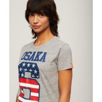 Camiseta Superdry Osaka 6 S de la bandera gris