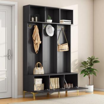 Coulisse Élégance Banc Noir