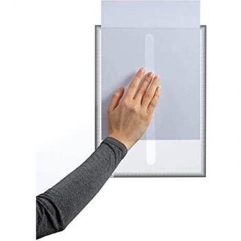 Durable Info Pocket A4 Static Cling | UV Resistant for Glass Surfaces | Grey | Pack of 5 | Perfect For