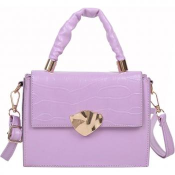 PU Pleated Handle Stone Pattern Crossbody Handbag