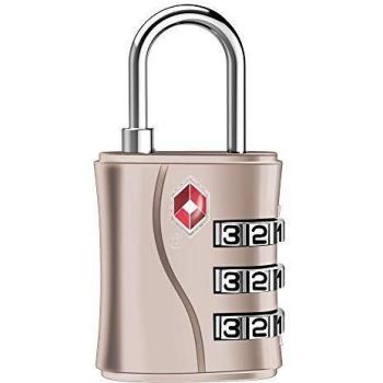 ZHEGE TSA Schloss, Kofferschloss, 3 Stelliges Vorhängeschloss für Reisetaschen, Rucksäcke, Kleines Zahlenschloss für Mädchen