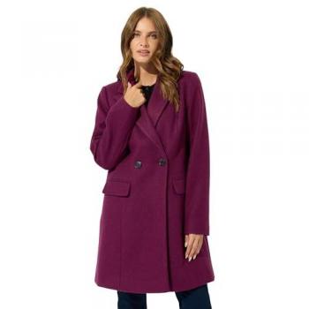 Manteau rouge mi-long à double boutonnage M & Co