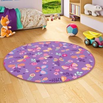 Harriet Bee Lila Schmetterlingsoase Teppich – 160 × 40 cm
