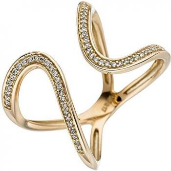 Damen-Ring JOBO: 55 Brillanten im Gelbgold 585
