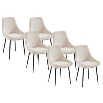 Poltrone Velluto Panna con Costo in Metallo – Pack di 6 (Masurie)