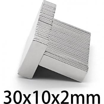 50 pcs 30x10x2mm N35 Neodymium Magnet