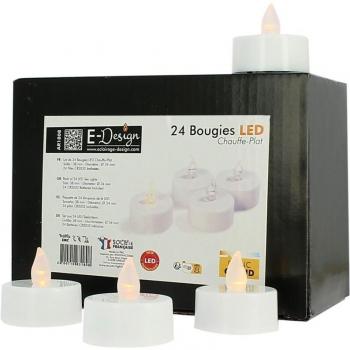 Candle Set Arum 24 Led Bianco Caldo Con Luci di Fiamma