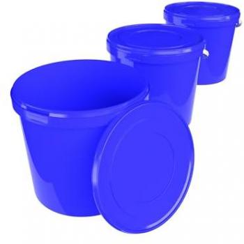 Blauer Eimer mit Deckel 10 Liter, lebensmittelecht, luftdicht und stabil