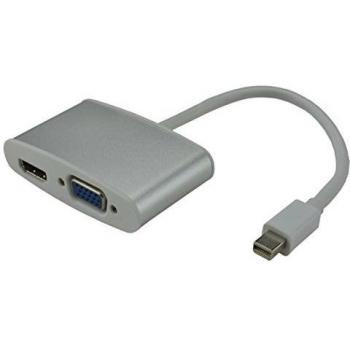 Adaptador MCL CG-298C Mini DisplayPort a HDMI y VGA 0,24 m Blanco