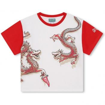 T‑shirt Dragon Unisex Kenzo Kids 6A Beige
