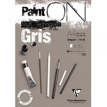 Clairefontaine PaintOn Pad 30 Sheets A4 Grey Paper 975809C