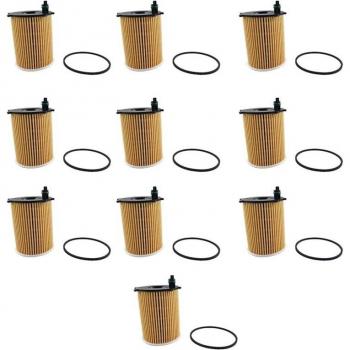 10Pcs Engine Oil Filter Pack for Citroen C4, C-Elysee, DS4, Nemo, Xsara, Ford Focus, Peugeot 206, 308, Suzuki Liana, Maz