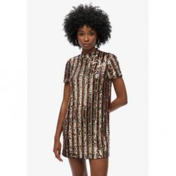 Vestito a Maniche Corte Sequin Multicolore