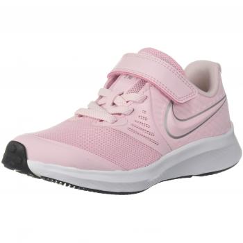 Kinder-Sneaker Star Runner 2 von Nike Unisex in Rosa (Rosa Farbe/Metallisches Silber-Violett 601), Größe 34 EU