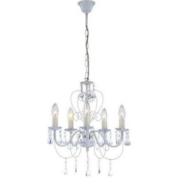 Lustre GLOBO LIGHTING Design Contemporain 44 cm – Métal Blanc