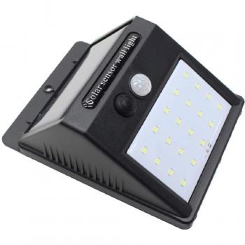 Lámpara Solar de Seguridad con Detector de Movimiento y 20 LEDs Negros