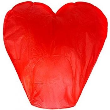 Lanternette Rote a Forma di Cuore, 100% Biodegradabile