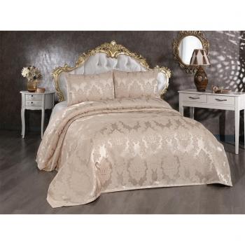 Plaque de couette double beige en jacquard chenille 230x250 cm