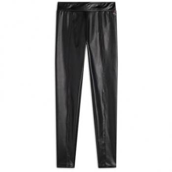 Leggings Leggera Pelle Sintetica Nero XS