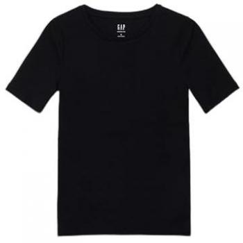 GAP Damen T-Shirt Rundhals Baumwolle Viskose Stretch Schwarz Größe S