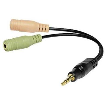 DINIC 3.5mm Klinke 4-Pin Stecker zu 2x 3-Pin Buchsen Adapter