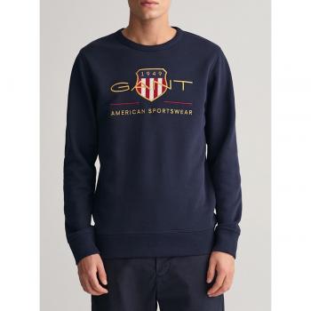 Gant Archive Crew Neck Sweatshirt, Blauw, Heren