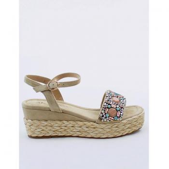 Sandalias Cuña Alma En Pena V23570 Beige