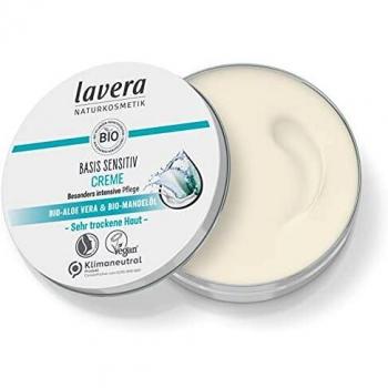 Lavera Basis Sensitiv Crema con Aloe Vera Bio y Aceite de Almendras Bio, 150 ml