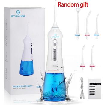 GTMEDIA Oral Irrigator mit 5 Düsen, 300ml Wassertank, USB Aufladbar und wasserdicht für Zuhause