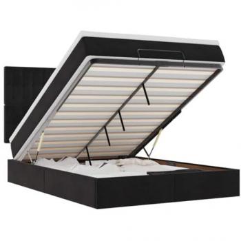 VidaXL Ottomatique Lit Noir Velours 140x200 cm