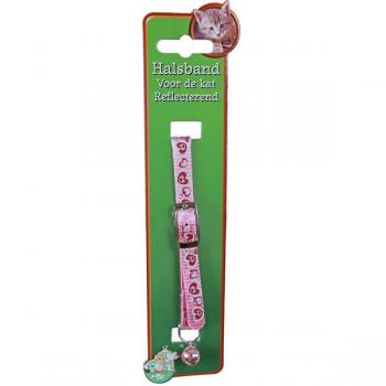 Nylonkatenhalsband roze harten en reflecterend