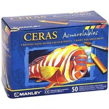 Estuche 50 ceras acuarelables Manley
