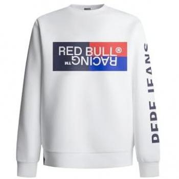 Sudadera unisex Red Bull Racing x Pepe Jeans Colour Block Graphic Crew con logo estampado en blanco, azul y rojo, talla XXL