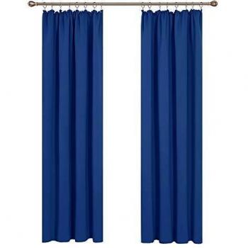 Deconovo 245 × 140 cm Vorhänge für Wohnzimmer – Kälterschutz, Lärmschutz, blickdicht, 2er Set in Königsbl