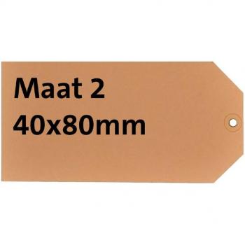 Etikett Karton Nr. 2 200g 40x80mm chamois 1000 Stück