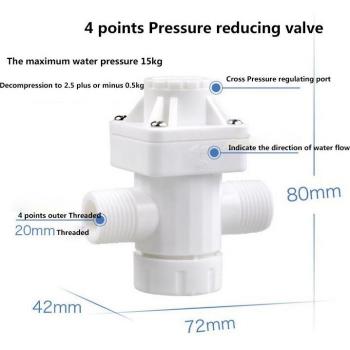 RO Water Pressure Relief Regulator with Filter 1/4 3/8