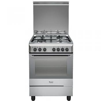 Cucina a Gas Hotpoint H6TMH2AF (X) IT, Acciaio Inossidabile, Classe A, 60x6