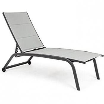 Lettino da Giardino in Alluminio CLEOPAS, 61x192x105 cm, Antracite