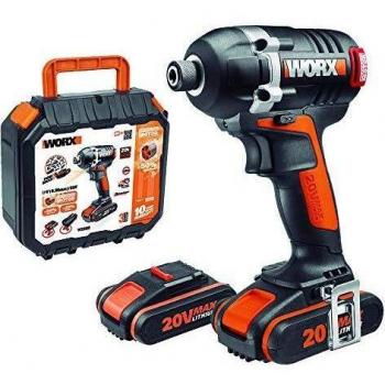 Atornillador de Impacto 20 V Worx WX292 con 2 Baterías y Cartera