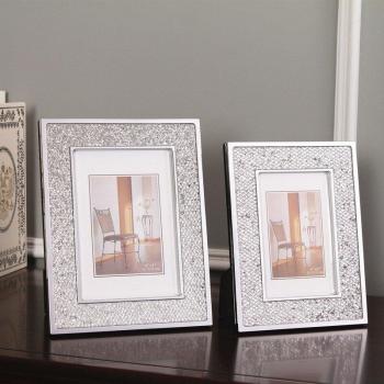European Silver Glitter Photo Frame