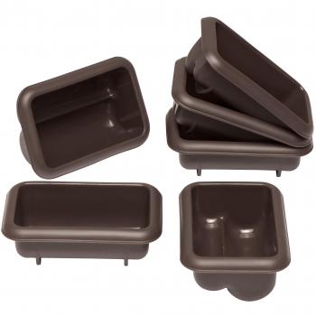 Ensemble 6 mini moules en silicone marron pour Stollen