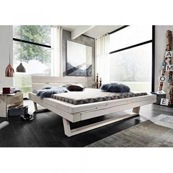 Letto Vancouver 712 in cuore di abete laccato bianco 200x200
