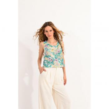 Top de tirantes estampado mariposas para mujer
