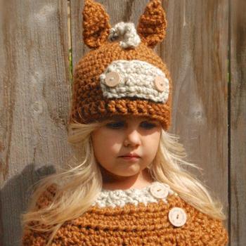 Accesorios Cálidos Parche para Bebés 2-8 Años, Gris y Naranja
