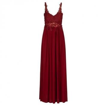 Kraimod Abendkleid Chiffon Spitze Mesh Größe 38 Bordeauxrot