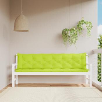 Revêtement de banc d’extérieur : 2 coussins verts vifs, tissu Oxford