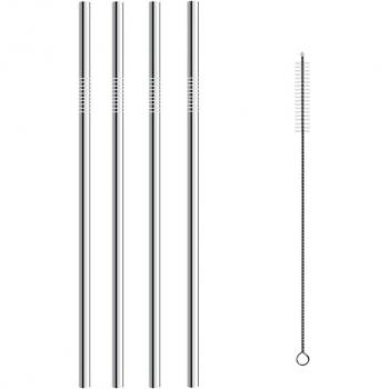 Pajita 304 Stainless Steel Reusable – Pack de 4 con Cepillo