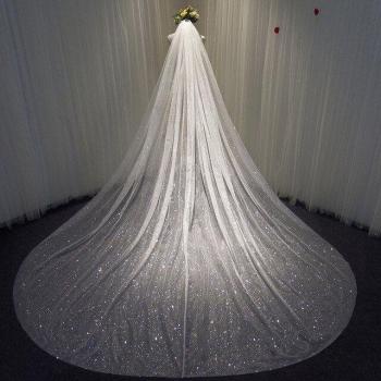 Chanson d’Étoiles: Voile Mariée Bling Bling Ivoire Champ